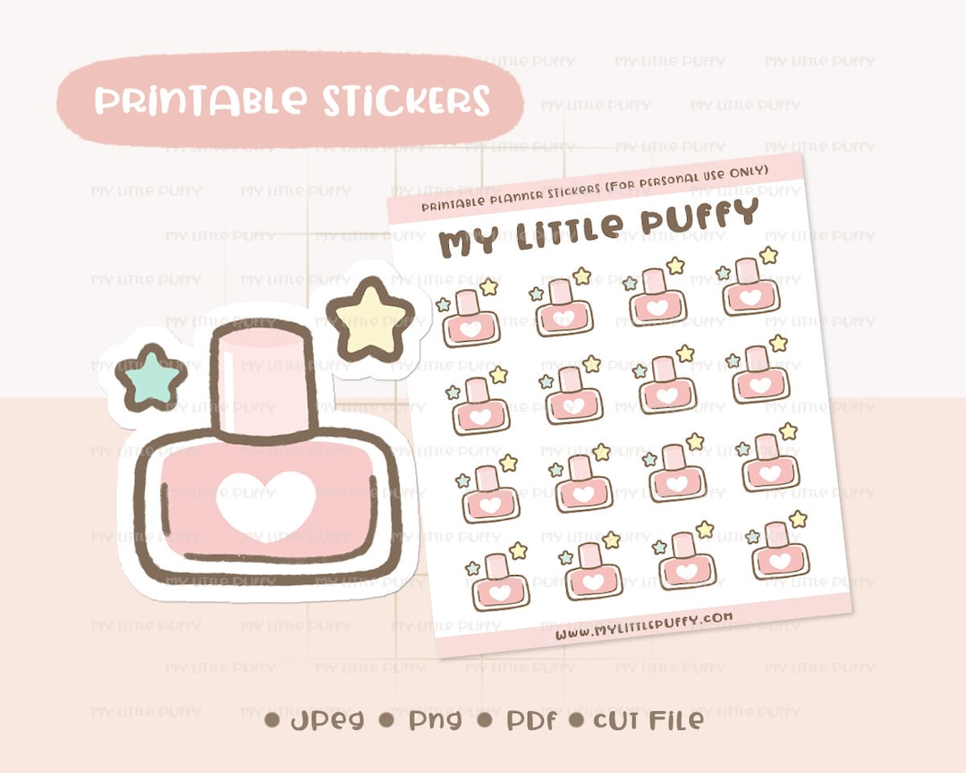 Nail Polish Printable Planner Sticker/ Nail Polish Planner Sticker ...