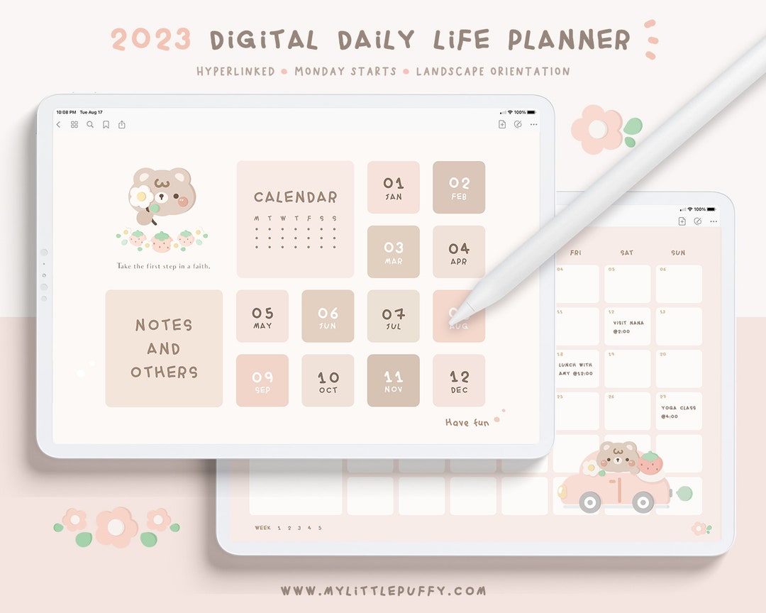 2023 Digital Planner/ Cute Digital Daily Planner 2023/ Kawaii - Etsy ...