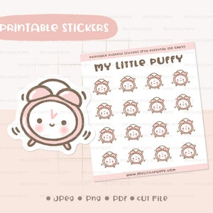 Alarm Clock Printable Planner Sticker/ Cute Alarm Planner Sticker/ Digital Printable Planner Sticker/ Wake Up Planner Sticker/ Digital Cut