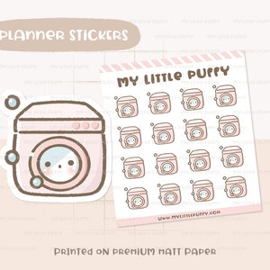 Washing Machine Planner Stickers/ Laundry Planner Stickers/ Chores Planner Stickers/ Hand Drawn Planner Stickers/ Cleaning Planner Stickers