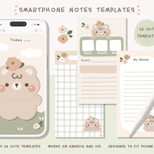 Cute Digital Notes Templates/ iPhone Digital Notes Templates/ Digital Notebook Templates/ iPhone Notebook Templates/ Android Note Templates
