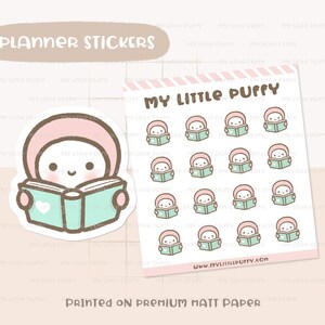 Autocollants de planificateur de lecture / Autocollants de planificateur de livre de lecture / Autocollants de planificateur d’étude / Autocollants de planificateur dessinés à la main mignons / Autocollants de planificateur de livre Nerd