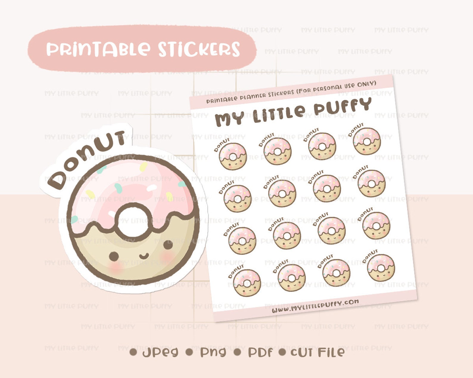 Sticker Doughnut Count Donut Printable Planner Sticker/ Donut Planner Sticker/ Treat | Etsy