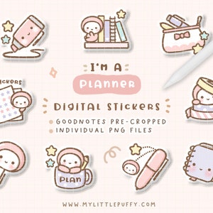 Eu sou um planejador - Adesivos de planejador digital para GoodNotes Planner / Planejamento Essential GoodNotes Planner Stickers / Cute Journal Stickers / PNG