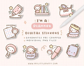 Ik ben een planner-digitale planner stickers voor GoodNotes planner/planning essentiële GoodNotes planner stickers/leuke dagboek stickers/PNG