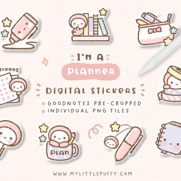 I'm a Planner- Digital Planner Stickers for GoodNotes Planner/ Planning Essential GoodNotes Planner Stickers/ Cute Journal Stickers/ PNG