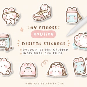 Workout Digital Planner Stickers for GoodNotes Planner/ Fitness Digital Planner Stickers/ Gym Digital Stickers/ Gym Goodnotes Stickers/ PNG