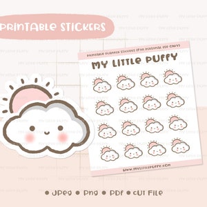Partly Sunny Printable Planner Sticker/ Partly Sunny Planner Sticker/ Weather Printable Planner Sticker/ Weather Forecast Planner Sticker