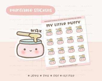 Body Wax Printable Planner Sticker/ Spa Planner Stickers/ Body Treatment Printable Planner Sticker /Hair Removal Sticker/ Facial Printable
