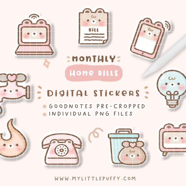 Home Bills Digital Stickers/ Budget Digital Stickers/ Bills Digital Stickers/ Monthly Expenses Digital Stickers/ Finance Digital Stickers