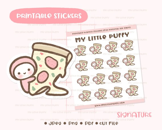 Cute Pizza Printable Planner Sticker/ Pizza Planner Sticker/ | Etsy