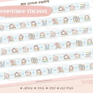 Summer Washi Printable Planner Sticker/ Swim Planner Sticker/ Beach Washi Printable/ Sunscreen/ Ice Cream Washi Digital/ Bikinis Printable