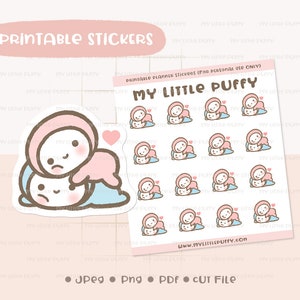 Kuschel planner Sticker/ Happy Together Printable Planner Sticker/ Besties Friendship Printable Sticker/ Süße Paare Planner Sticker/ Lover