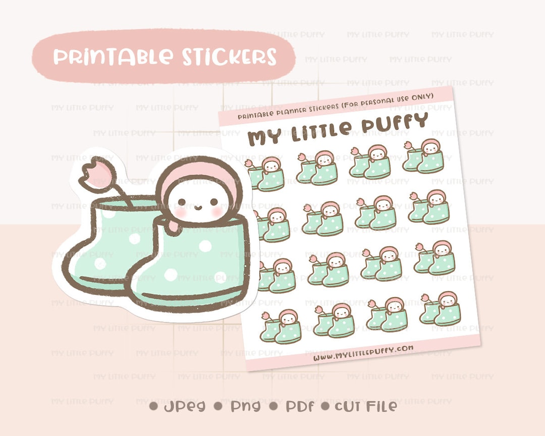 Cute Rain Boots Printable Planner Sticker/ Gardening Boots Etsy