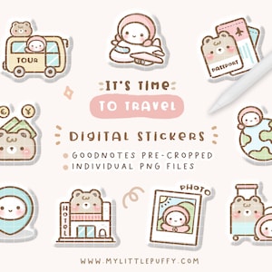 Travel Digital Stickers/ Travel Planner Stickers Digital/ Travel Digital Planner Stickers/ Cute Digital Stickers/ Travel Goodnotes Stickers