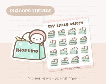 Shopping Planner Stickers/ Shopaholic Planner Stickers/ Sale Planner Stickers/ Cute Hand Drawn Planner Stickers/ Spending Planner Stickers