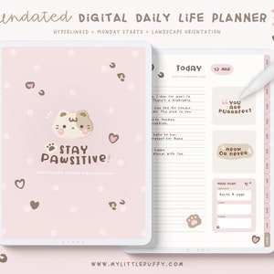 Undatierter Digitaler Tagesplaner/ Süßer digitaler Planer/ Kawaii Digitaler Planer/ Süßer GoodNotes Planer Undatiert/ Kawaii Tagesplaner Digital