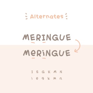 Cute Font/ Fun Handwritten Font/ Cute Handwriting Font/ Fun Font/ Meringue Cookies Font/ Planner Font/ GoodNotes Font/ Font Download TTF OTF image 3