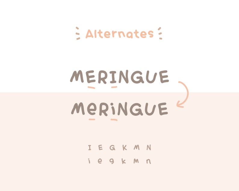 Cute Font/ Fun Handwritten Font/ Cute Handwriting Font/ Fun Font/ Meringue Cookies Font/ Planner Font/ GoodNotes Font/ Font Download TTF OTF image 3