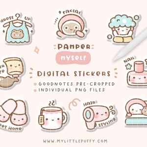 Cute Digital Planner Stickers/ Pamper Digital Stickers/ Cute GoodNotes Planner Stickers/ Cute Digital Stickers/ GoodNotes Stickers Pamper