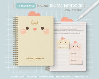 Simpatico taccuino digitale/Taccuino digitale con collegamento ipertestuale/Taccuino digitale a 12 sezioni/Taccuino digitale Kawaii/Modelli per appunti digitali