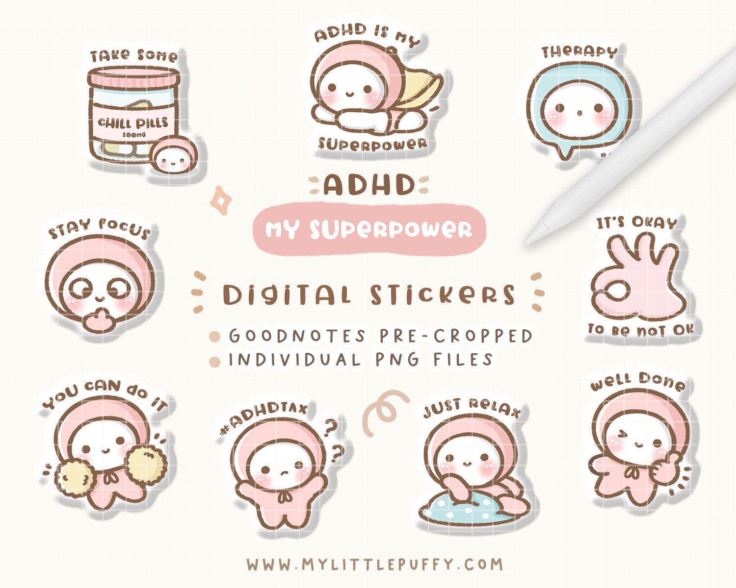 ADHD Planner Stickers for Adults, Kids, Party, Wall, Water Bottle,  Notebook, Laptop, Car Aesthetic Gift 