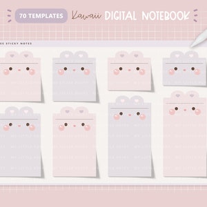 Cute Bunny Digital Notebook/ Hyperlinked Digital Notebook/ 12 Sections Digital Notebook/ Kawaii Digital Notebook/ Pink Notebook Digital Cute zdjęcie 9