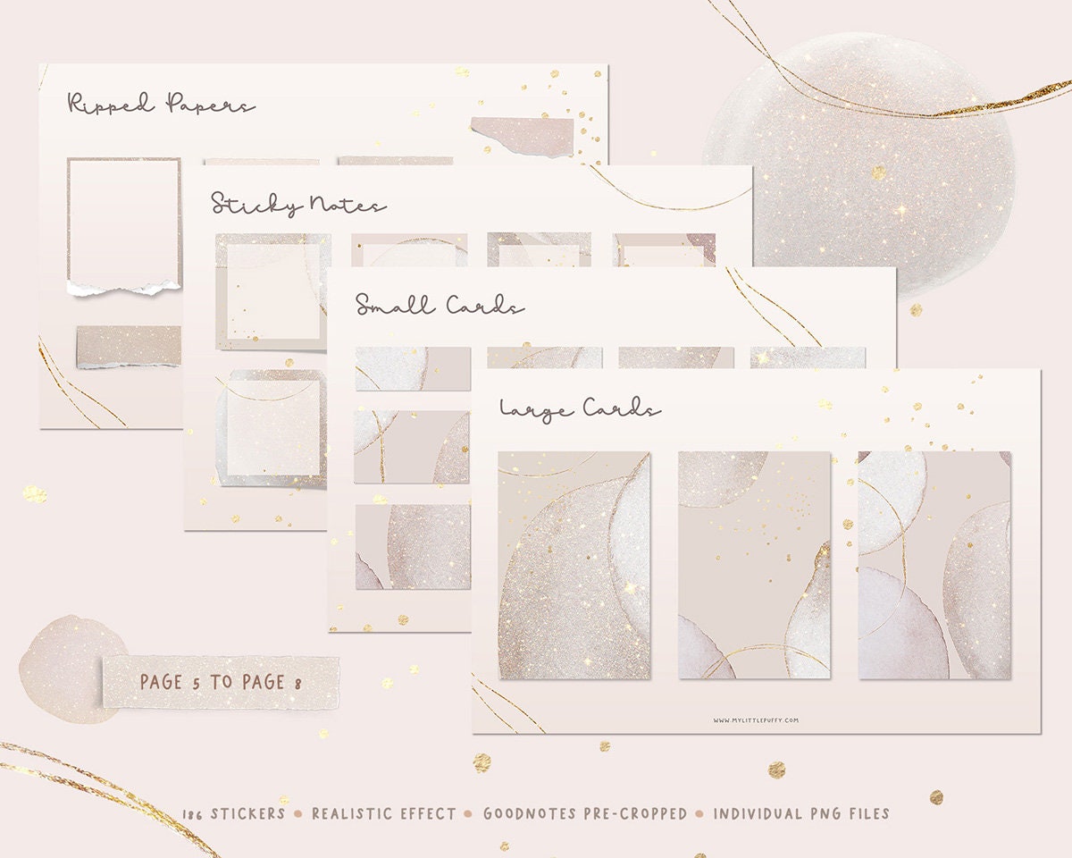 Gold Foil Digital Stickers/ Foil Digital Planner Stickers/ - Etsy
