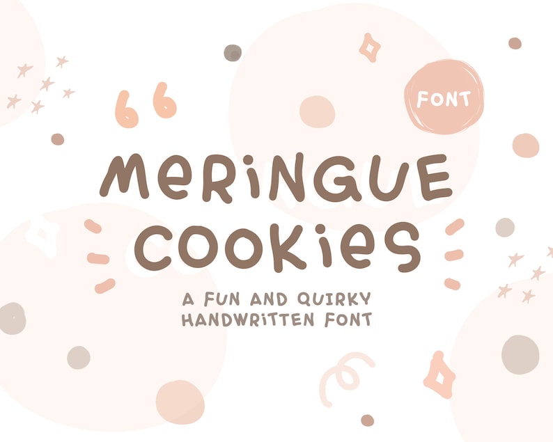 Cute Font/ Fun Handwritten Font/ Cute Handwriting Font/ Fun Font/ Meringue Cookies Font/ Planner Font/ GoodNotes Font/ Font Download TTF OTF image 1