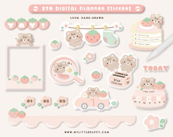 Cute Digital Planner Stickers for GoodNotes Planner/ GoodNotes Digital Planner Stickers/ Cute Digital Sticker Book/ Digital Journal Stickers