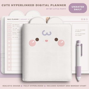 Kawaii Digital Planner/ One Month Digital Planner/ Undated Digital Planner/ Cute Digital Planner/ Daily Digital Planner/ GoodNotes Planner