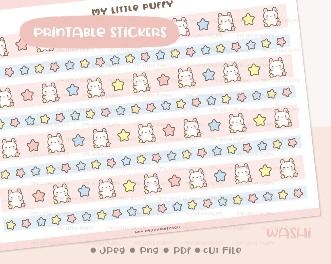 Bunny Washi Printable Planner Sticker/ Washi Addict Planner Sticker ...