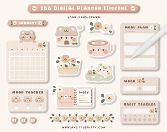 Kawaii Digital Planner Stickers for GoodNotes Planner/ GoodNotes Digital Planner Stickers/ Digital Journal Stickers/ Digital Sticker Book