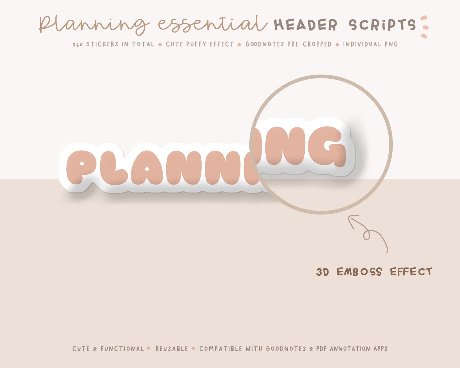 360 Kawaii Planning Scripts/ Cute Digital Planner Script - Etsy
