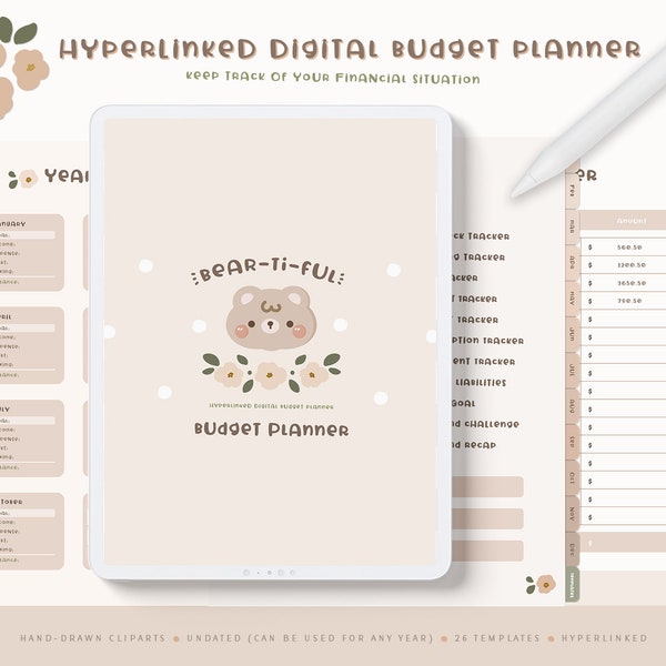 Cute Digital Budget Planner Goodnotes/ Budget Planner Digital/ Cute Digital Budget Planner Ipad/ Digital Finance Planner Ipad Budget Planner