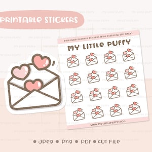 Süßes Senden Küsse Planer Sticker/ Love Letter Printable Planner Sticker/ Valentinstag Printable Sticker/ Love Mail Planner Sticker