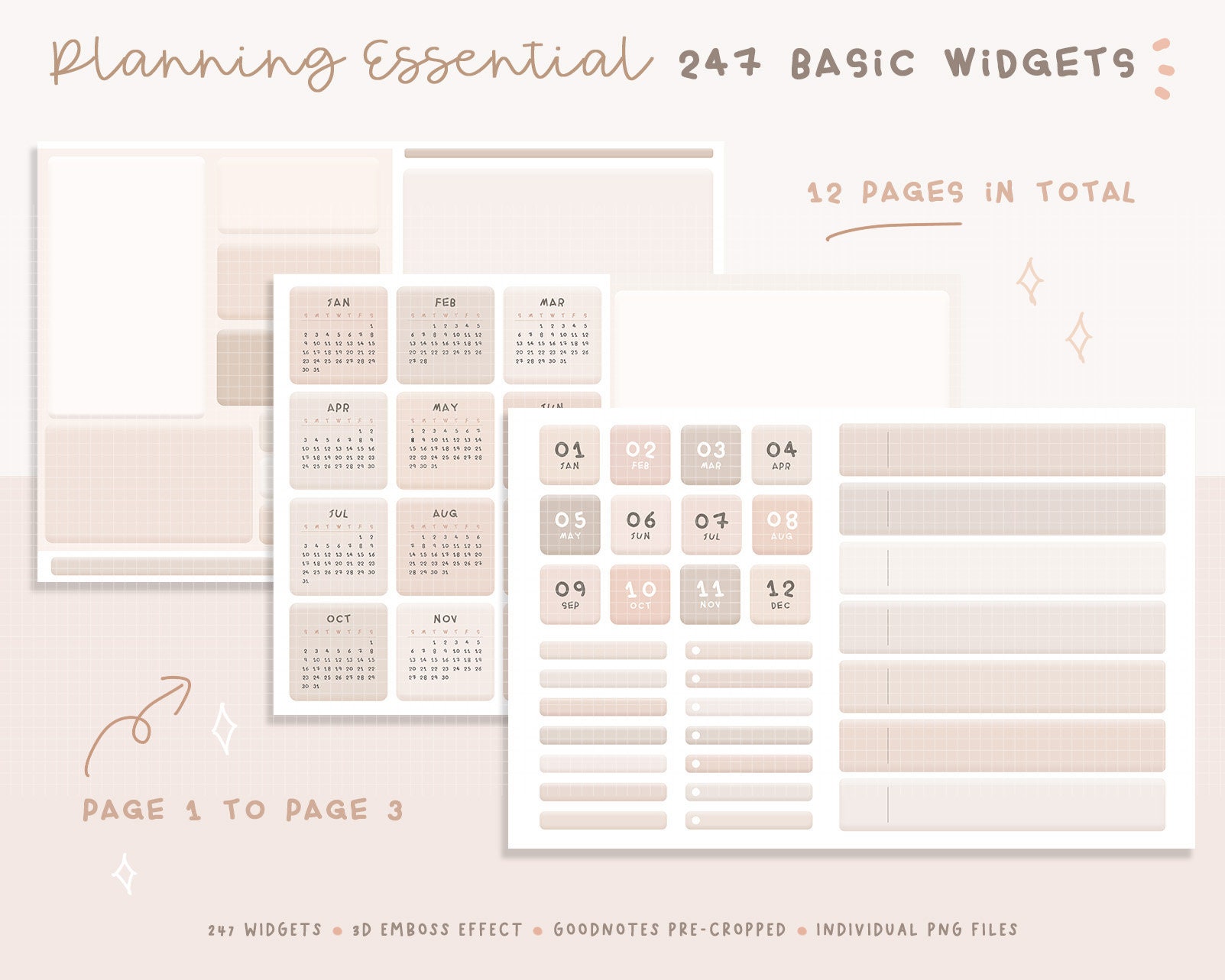 Planning Essential Digital Widgets/ Digital Planner Stickers/ - Etsy
