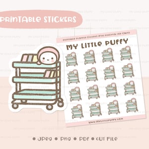 Leuke Planner Cart Afdrukbare Planner Sticker / Planning Time Planner Sticker / Liefde Planning Afdrukbare Sticker / Craft Room Planner Sticker