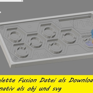 6eck Sensor Touch Servierbrett, LED River Table, interaktives Servierbrett, LED Touch Table, Bauanleitung, Fusion 360, .f3d, .stl, .obj .dxf Bild 6
