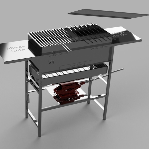 Mangal Grill building instructions. Step by step instructions for building a classic Mangal grill. including DXF file for lasering the components