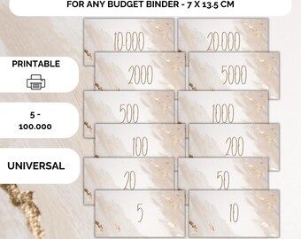 Printable Cash Placeholders for Savings, Budget Binder Cash Envelope System - Universal, Digital Download for Money Management and Savings