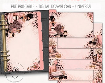 A6 Budget Tab Dividers | Personal Binder Tabs | Cash Stuffing Divider Set | Writable Category Tabs
