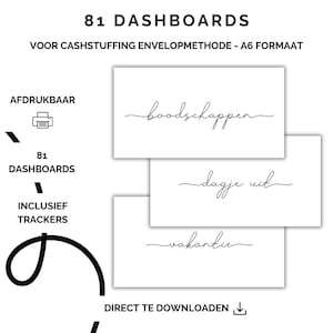 81 Dashboards und Tracker für Cash Stuffing, A6-Haushaltsordner, digitaler Download, Cash Stuffing, Budgetierung, Sparmethode, Niederlande, Sparen