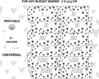 Printable Cash Placeholders for Savings, Budget Binder Cash Envelope System - Universal, Digital Download for Money Management and Savings