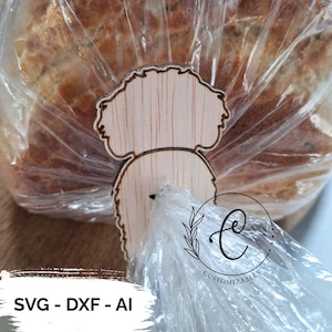 Reusable Wooden Bread Clip SVG | Laser Cut Bag Clip File | Eco Friendly Bread Tag | Sustainable Kitchen | Bread Bag Closure