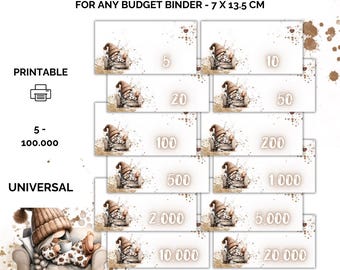 Printable Cash Placeholders for Savings, Budget Binder Cash Envelope System - Universal, Digital Download for Money Management and Savings