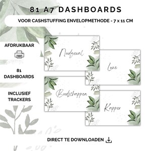 81 Dashboards und Tracker für Cash Stuffing, A7-Haushaltsordner, digitaler Download, Cash Stuffing, Budgetierung, Sparmethode, Niederlande, Sparen