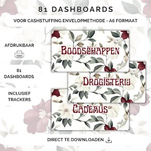81 Dashboards und Tracker für Cash Stuffing, A6-Haushaltsordner, digitaler Download, Cash Stuffing, Budgetierung, Sparmethode, Niederlande, Sparen