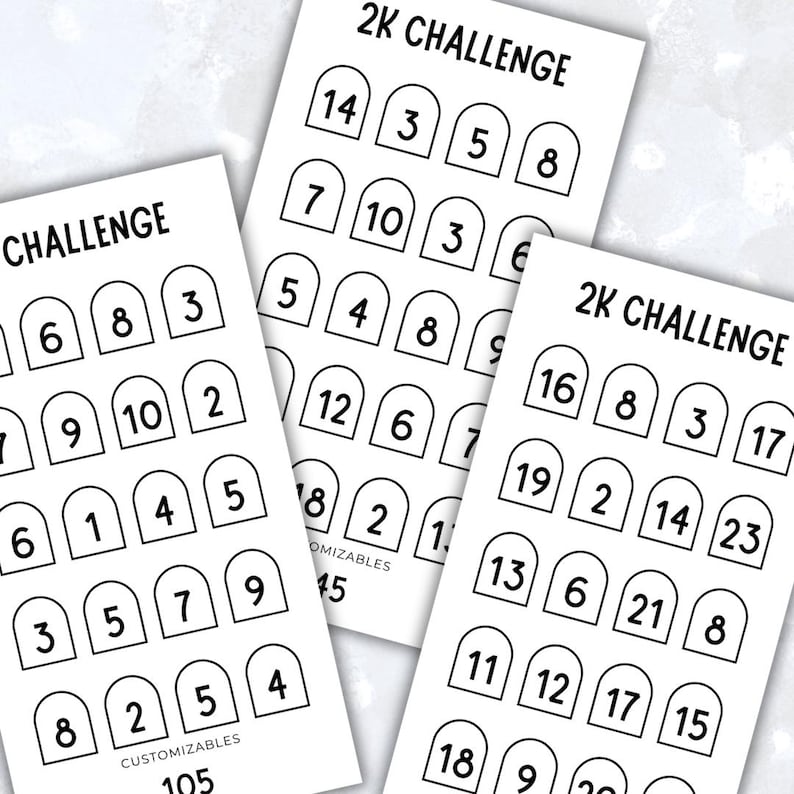 The Basic 2K Savings Challenge - Save 2000 Money Tracker Printable, A6 ...