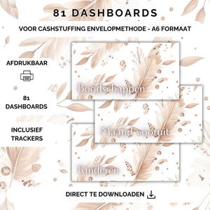 81 Dashboards und Tracker für Cash Stuffing, A6-Haushaltsordner, digitaler Download, Cash Stuffing, Budgetierung, Sparmethode, Niederlande, Sparen
